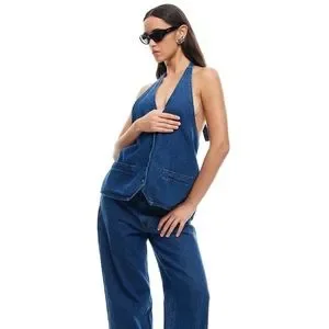 売れ筋商品|||ライオネス カットソー トップス レディース Women's Hills Denim Halter Top Dark Denim Hills Halter Denim | Princess Polly USA